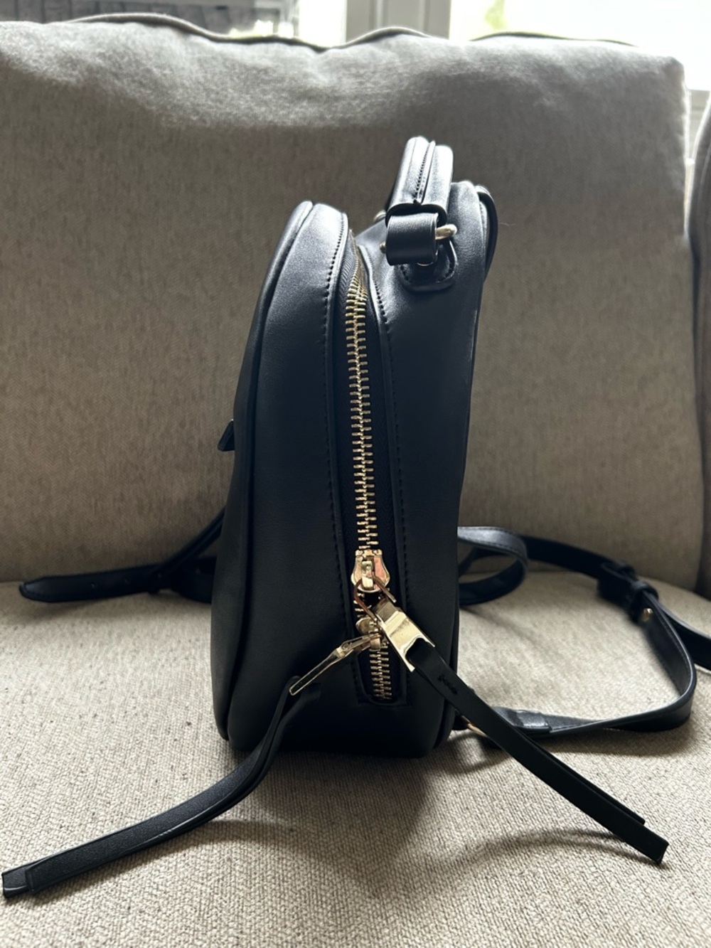 Zara Black Leather Mini Backpack - Picture 4 of 4